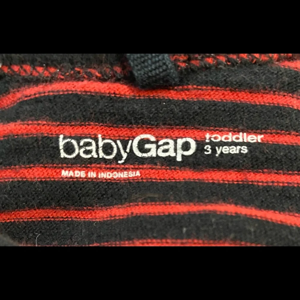 Baby Gap Long Sleeve Red & Black Stripe Top 3T